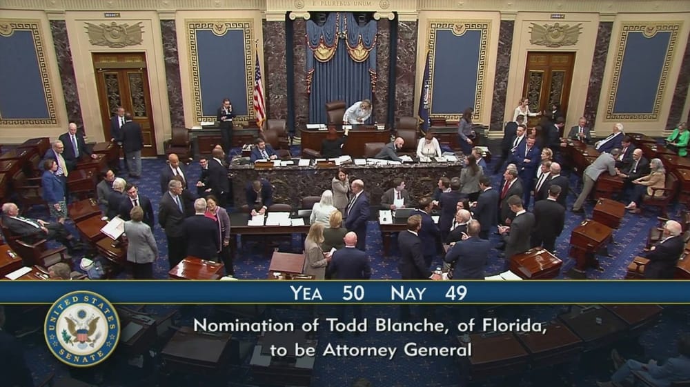 Il Senato conferma Todd Blanche come Procuratore Generale per un solo voto