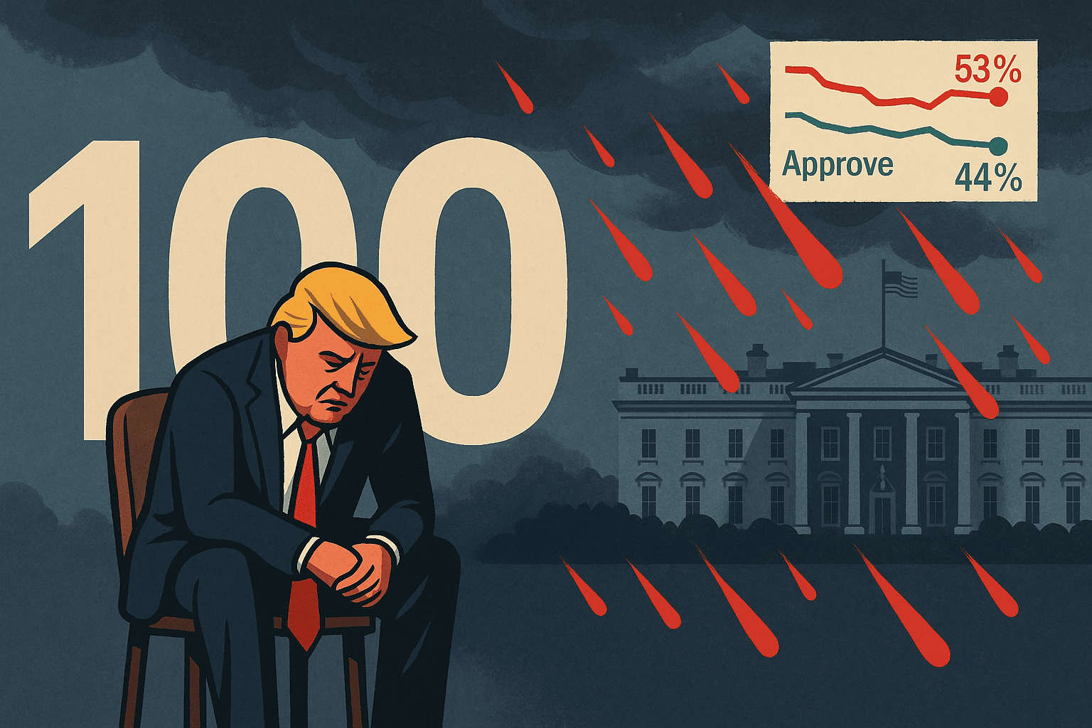 I primi 100 giorni di Trump: il tasso di approvazione del presidente affonda nei sondaggi
