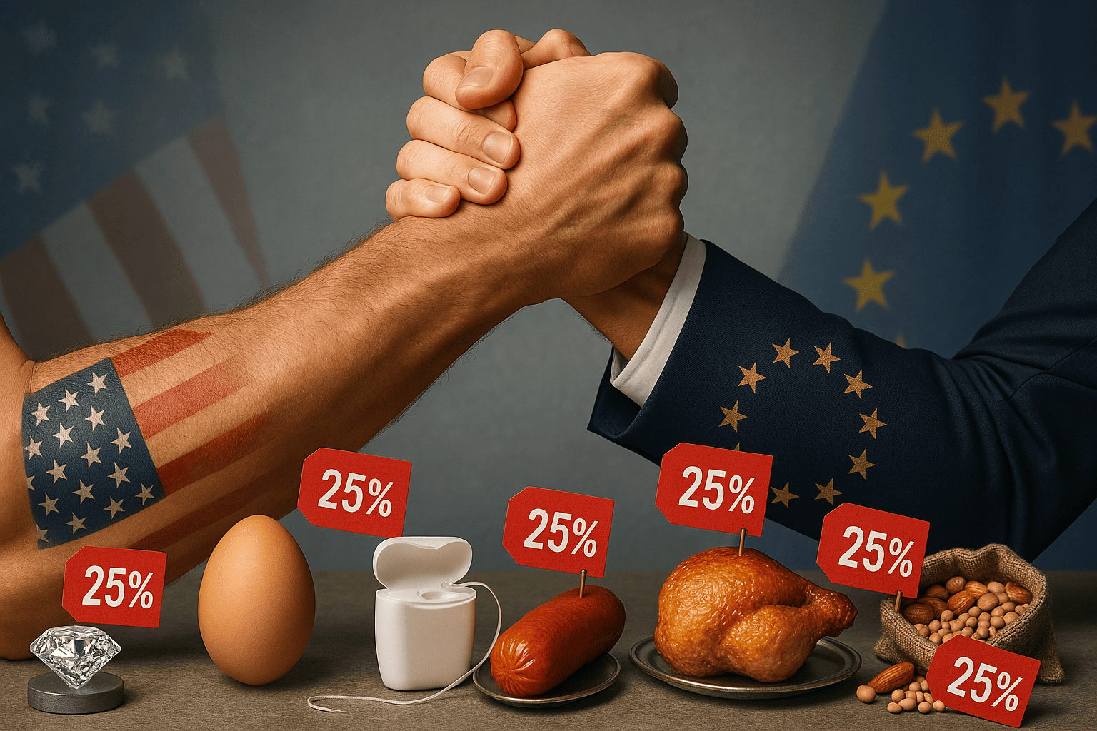 La Commissione Europea propone dazi del 25% su alcuni prodotti importati dagli Stati Uniti