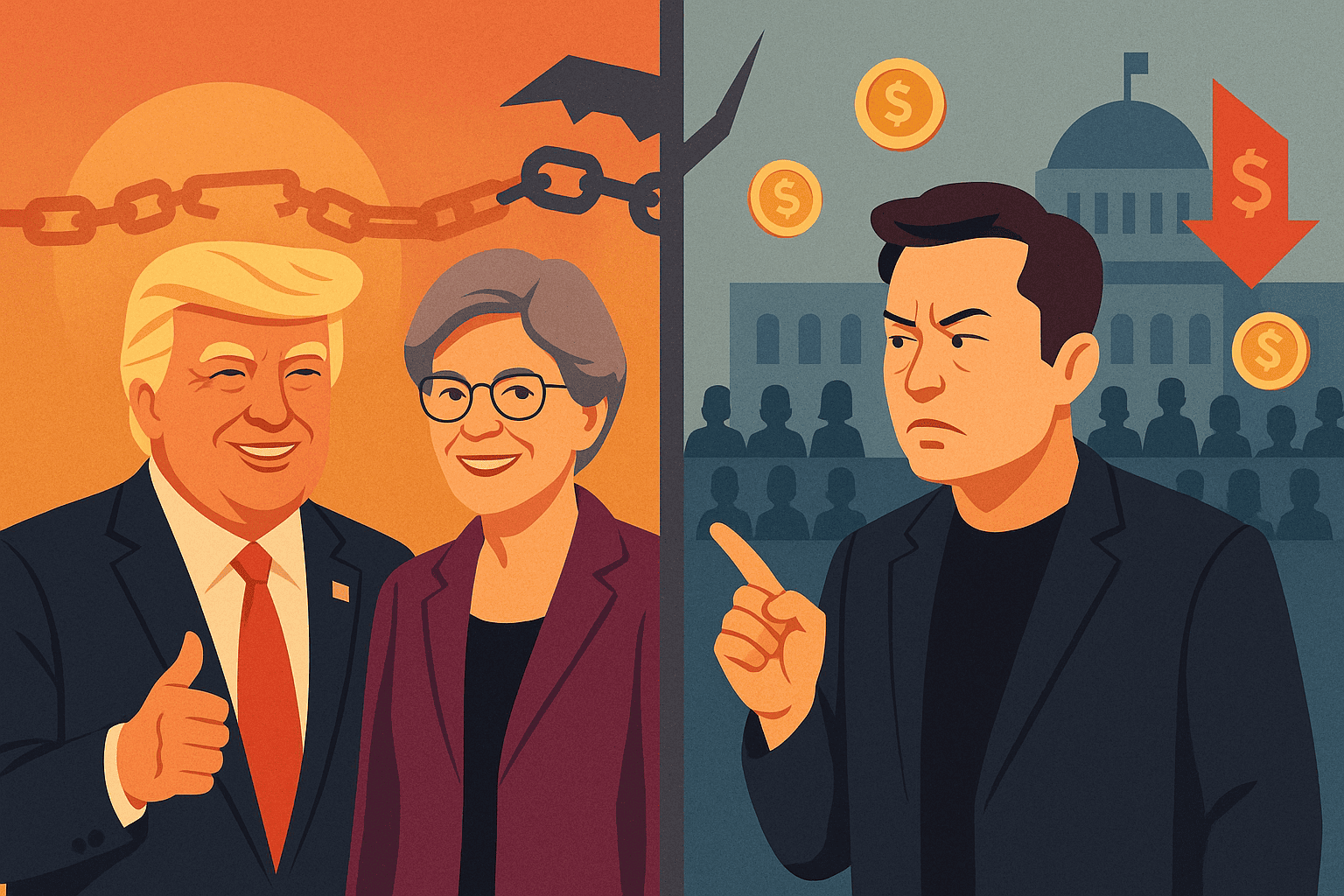 Trump e Warren concordano sull’abolizione del tetto del debito, mentre Musk continua a criticare il piano di spesa