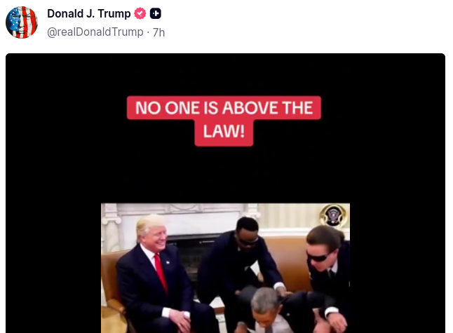 Trump pubblica video falso sull’arresto di Obama