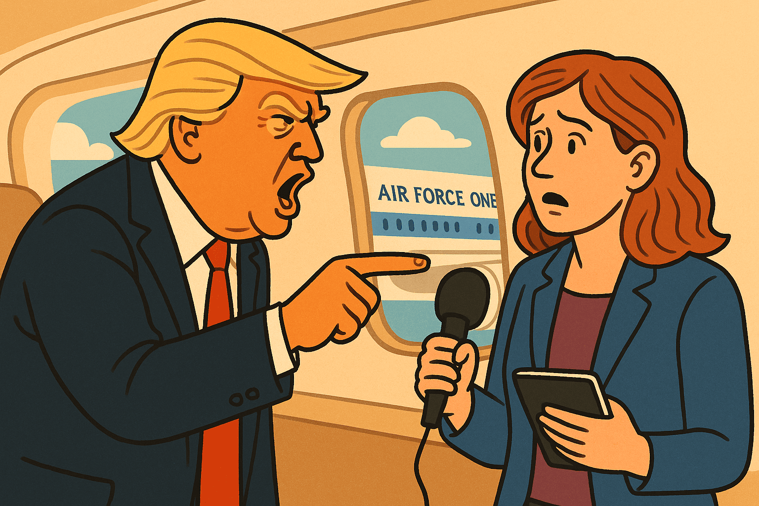 Trump insulta una giornalista sull'Air Force One, poi chiede il rilascio dei file Epstein