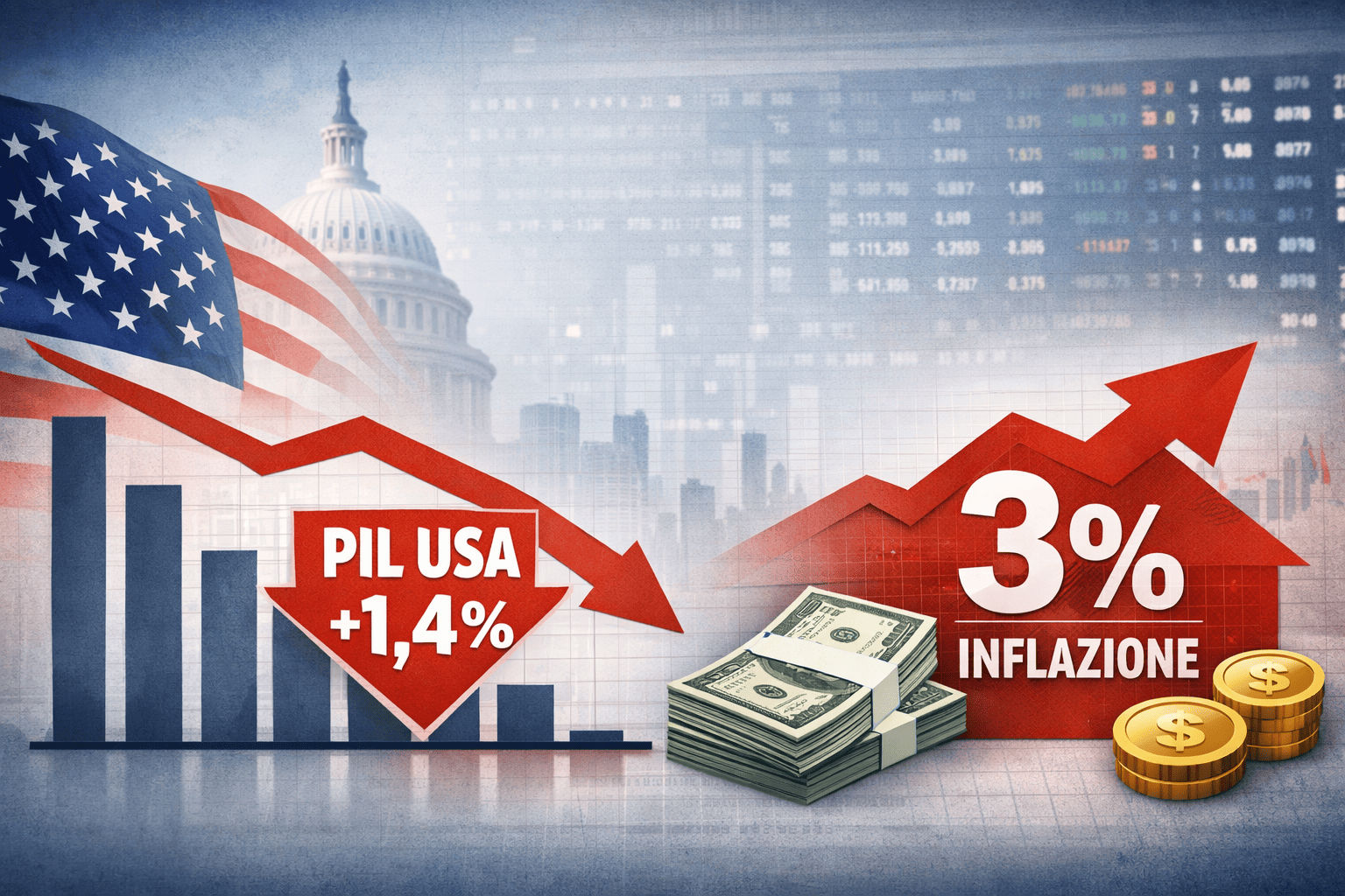 PIL Usa in frenata nell'ultimo trimestre 2025, l'inflazione resta sopra il target della Fed