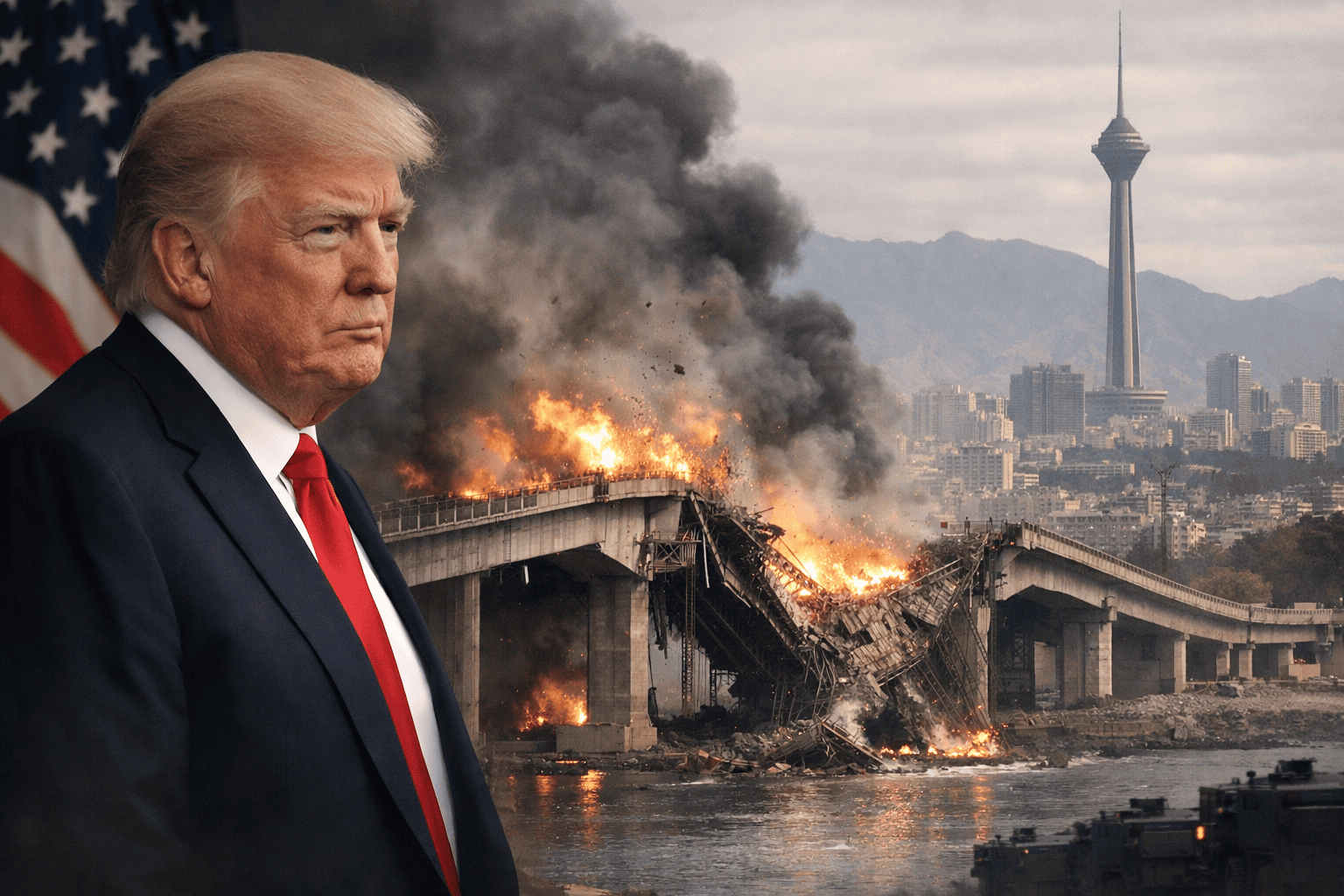 Gli Stati Uniti bombardano un ponte civile vicino a Teheran. Trump: "C'è molto altro in arrivo"