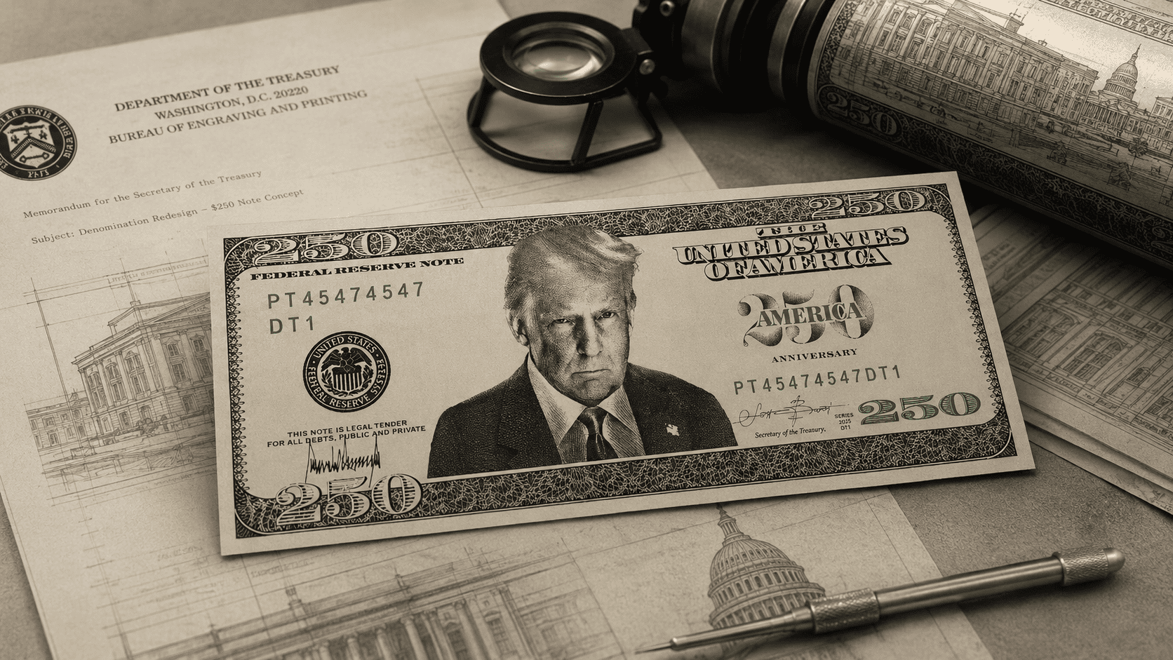 Trump vuole il suo volto su una banconota da 250 dollari