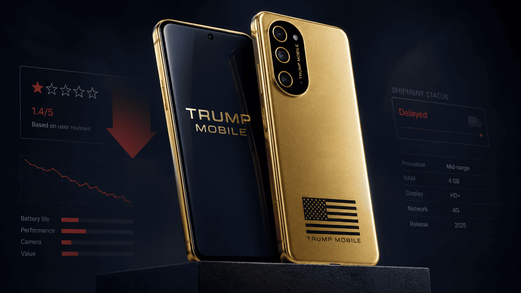 Il telefono dorato di Trump arriva sul mercato, ma le prime recensioni lo stroncano