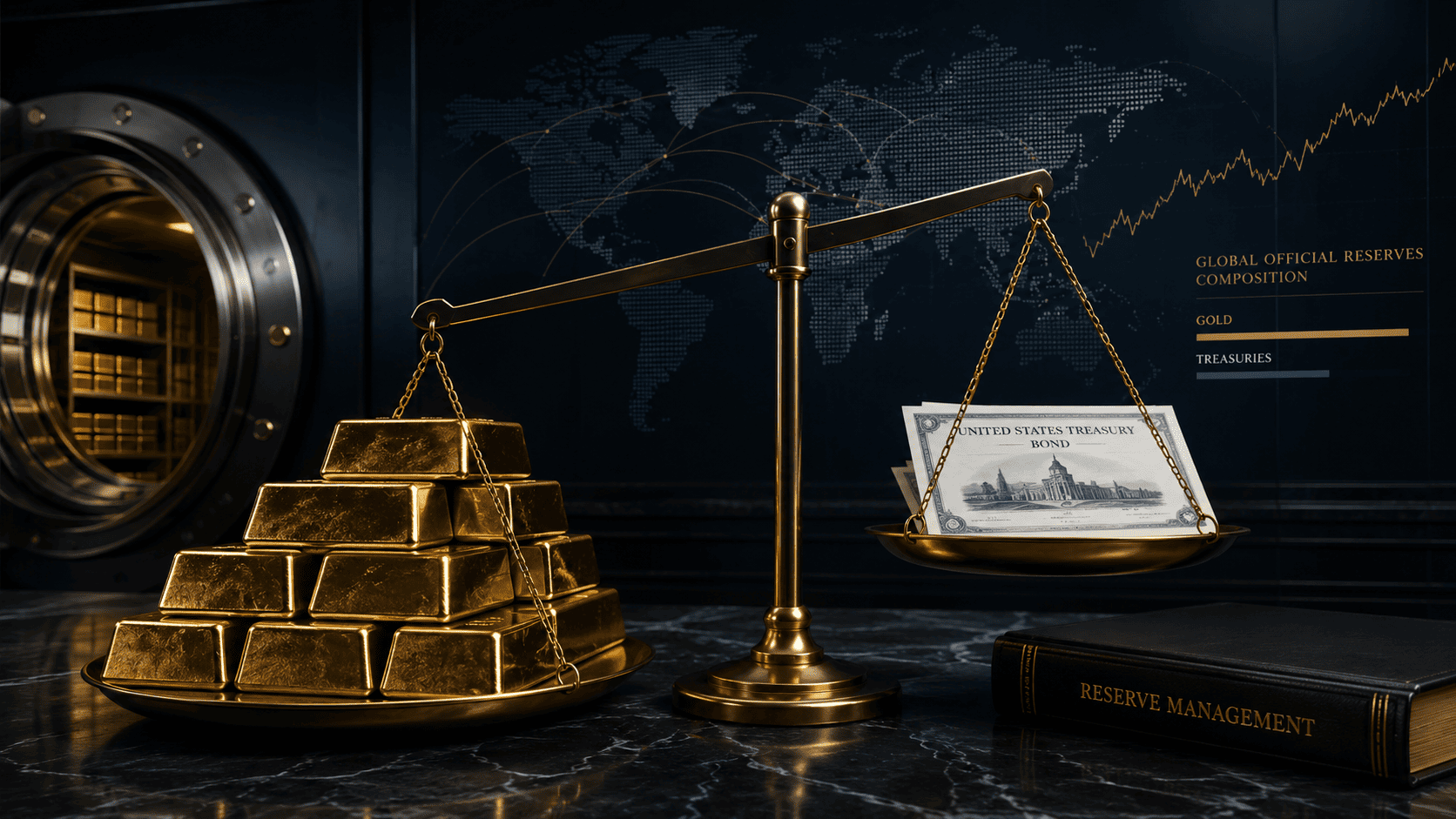 L'oro supera i Treasury: le Banche Centrali cercano rifugio lontano dal dollaro