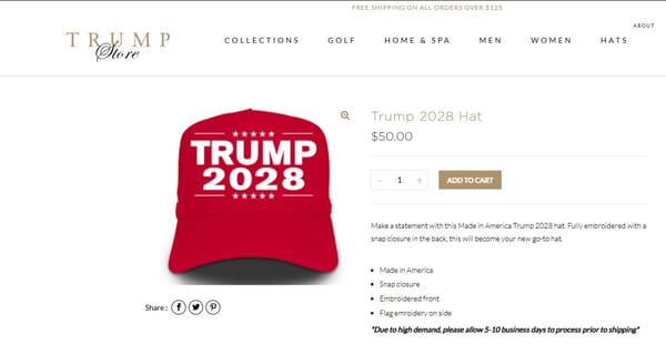 La Trump Organization lancia i cappelli con logo "Trump 2028" nonostante i limiti di mandato costituzionali
