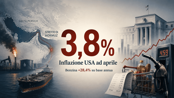 L'inflazione americana vola al 3,8% spinta dalla guerra con l'Iran, il livello più alto da quasi 3 anni